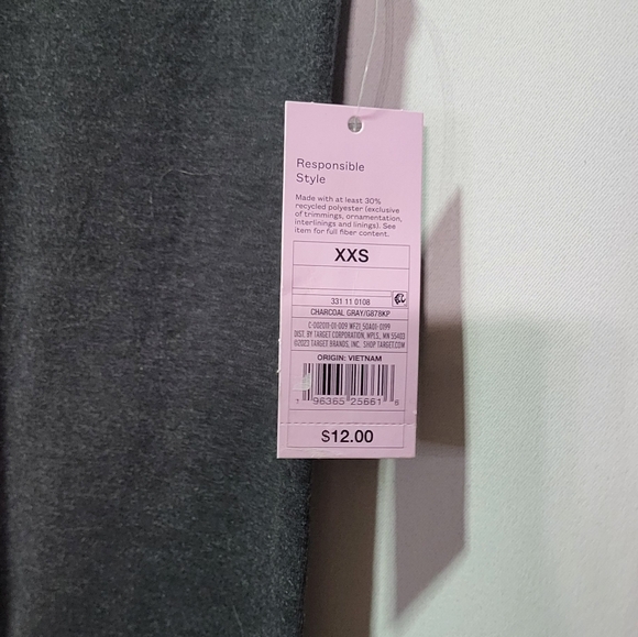 Wild Fable Women's NWT High-Rise Charcoal Gray Classic 7/8 Leggings Size XXS - Picture 5 of 8